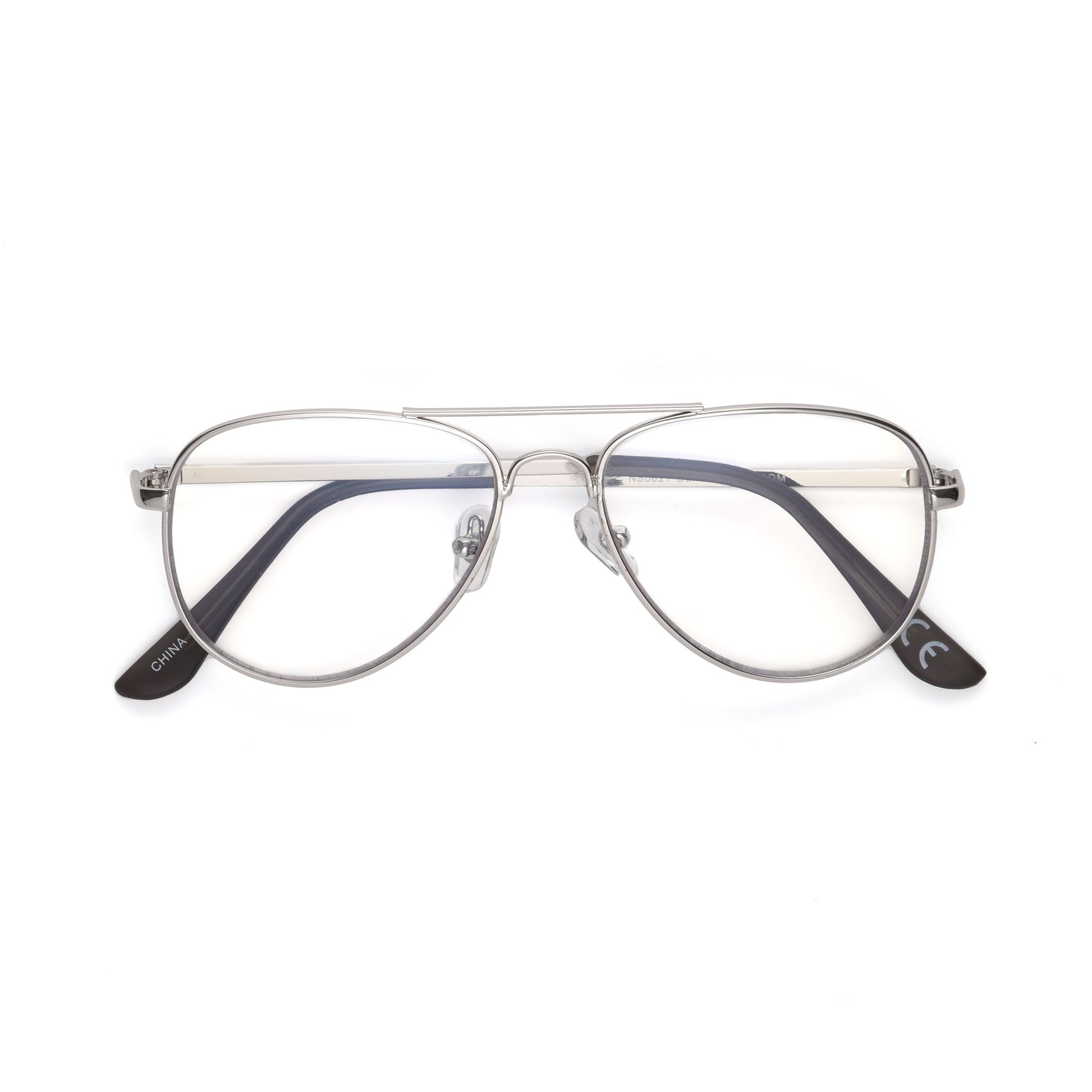 Dario Silver Kids Blue Light Glasses - Reader - Unmagnified - Silver - Variant Link