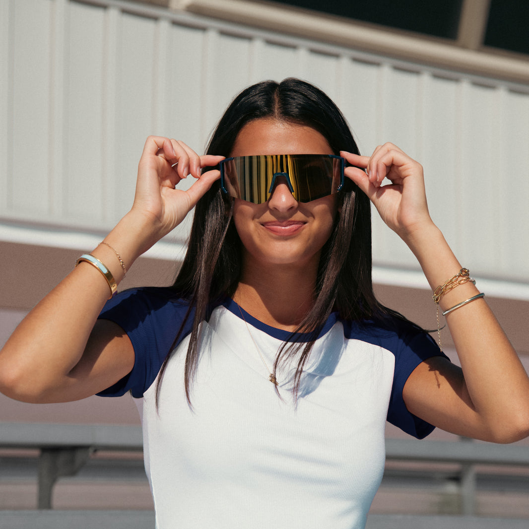 Visit Sun Michigan Wolverines Shield Sunglasses - Image 2