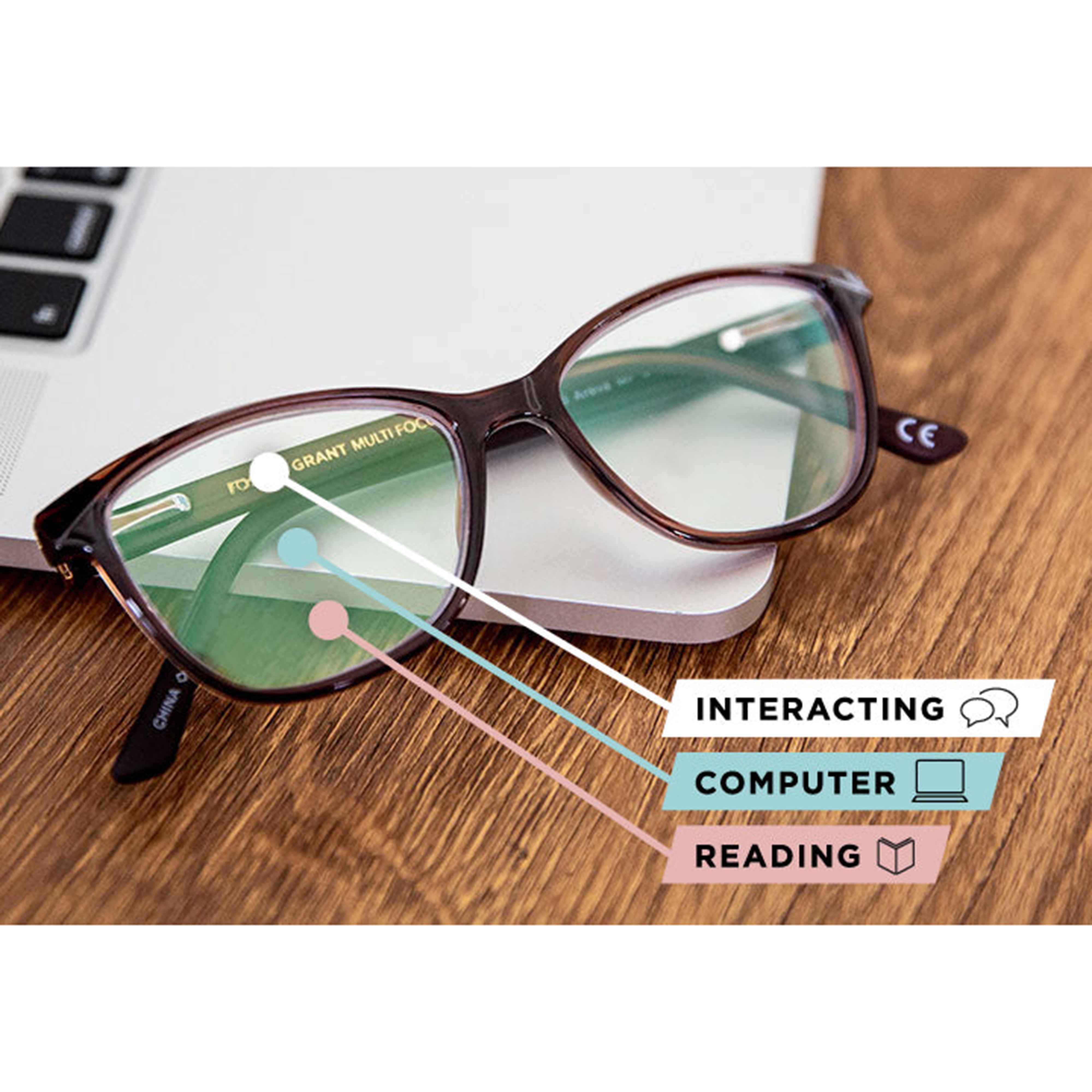 Linda Multi Focus™ Blue Light - Reader - Multifocal - Berry