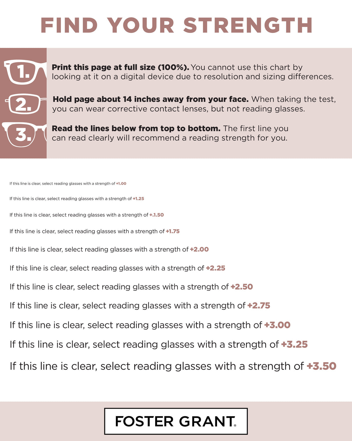 Find Your Reading Glasses Strength Foster Grant